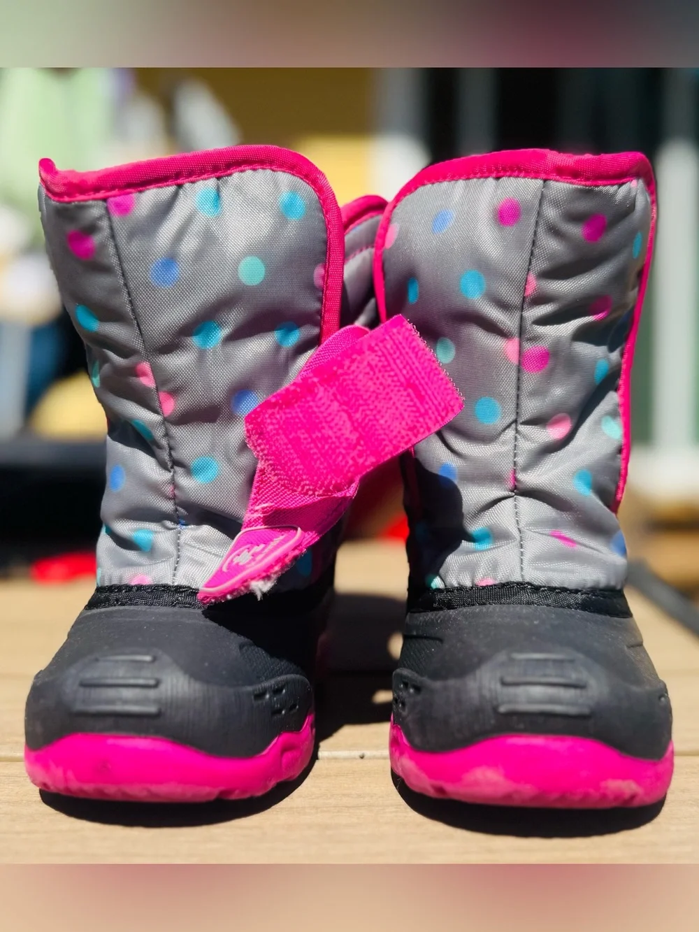 Kamik Kids Gray and Hot Pink Waterproof Snow Boots